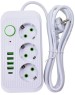 Фильтр сетевой TENDENZA TZ-SP002 с заземлением на 3 розетки, 4 USB, 1 Type-C