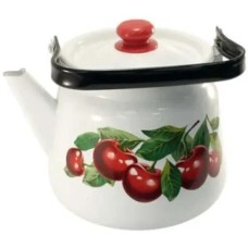 Чайник СИБИРСКИЕ ТОВАРЫ С2716*55 Вишневый сад эмал 3,5л с рис, белый с петлей