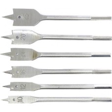 Набор сверл СИБРТЕХ Набор сверл перовых по дереву, 10-12-16-18-20-25 мм, 6 шт, шестигранный хвостовик 704155