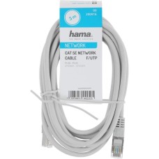 HAMA Кабель сетевой H-200916, RJ-45 (f) (прямой) - RJ-45 (m) (прямой), 3м, серый [00200916]