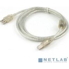 GEMBIRD Cablexpert Кабель USB 2.0 Pro, AM/BM, 3м, экран, 2 феррит.кольца, прозрачный (CCF-USB2-AMBM-TR-10)