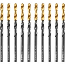 Сверло DENZEL Сверло по металлу, 4 мм, HSS-Tin, Golden Tip, 10 шт. 717209