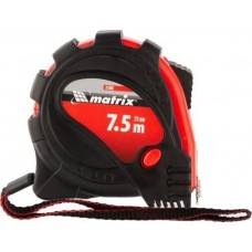 MATRIX Рулетка Status Magnet 3 fixations,7,5 м х 25 мм,обрезиненный корпус,зацеп с магнитом 31006