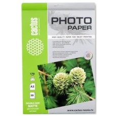 Фотобумага CACTUS Фотобумага CS-MA317050DS, A3, для струйной печати, 50л, 170г/м2, белый, покрытие матовое /матовое