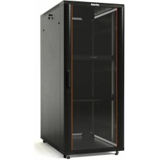 HYPERLINE Шкаф серверный (TTBR-4261-AS-RAL9004) напольный 42U 600x1000мм пер.дв.стекл задн.дв.спл.стал.лист 2 бок.пан. 800кг черный 910мм 128.2кг 2055мм IP20 сталь