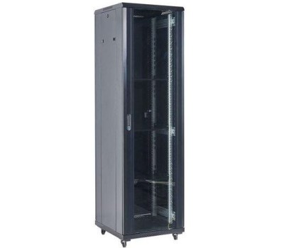 REXANT Шкаф коммутационный 04-2266-212 напольный, стеклянная передняя дверь, 22U, 600x1164x600 мм