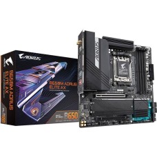 Материнская плата GIGABYTE Материнская плата B650M AORUS ELITE AX, Socket AM5, AMD B650, 4xDDR5-5200, HDMI+DP, 2xPCI-Ex16, 4xSATA3(RAID 0/1/10), 2xM.2, 8 Ch Audio, 2.5GLan, WiFi, (4+4)xUSB2.0, (7+2)xUSB3.2, (1+1)xUSB3.2 Type-C™, mATX, RTL {} (849399)