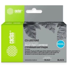 CACTUS Картридж струйный CS-L0S70AE №953XL черный пигментный (56мл) для HP OJ Pro 7740/8210/8218/8710/8715 с чипом