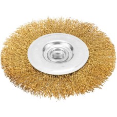 MATRIX Щетка для УШМ, 125 мм, М14, плоская, латунированная витая проволока 74651