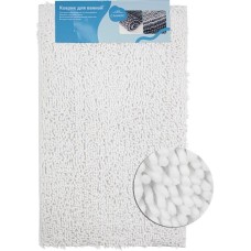 САНАКС - Коврик в ванную МОСС, одинарный, БЕЛЫЙ, 50 х 80 см, 100% хлопок, ворс 20 мм 00409