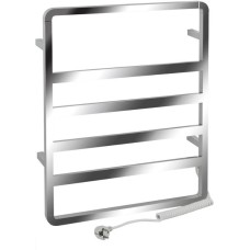 BRIMIX - Полотенцесушитель электрический, прямоугольный, ХРОМИРОВАННЫЙ, ЛЕСЕНКА, 630 х 500 х 85 мм, на 6 плоских перекладин, 220-230 В, 50-60 Гц, 64 W, из нержавеющей стали 304, тэн из углеродного волокна 09005