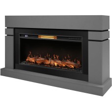 Камин электрический ROYAL THERMO Каминокомплект: Очаг Aurora RTFP/P-AR40LS, портал Lindos 42/40/36, светло-серый, р/в