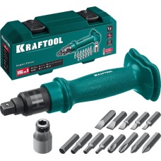 KRAFTOOL ID-15, 15 предм., ударно-поворотная отвертка (25550-Н10)