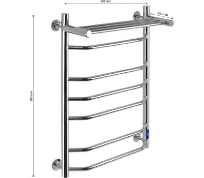 Полотенцесушитель водяной САНАКС викп5080 ВИКТОРИЯ-ТРАПЕЦИЯ, с ПОЛКОЙ ШхВ-500х800 мм труба-D32X2мм