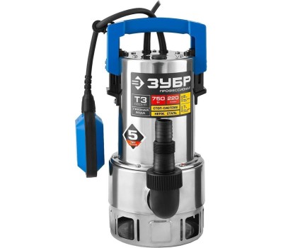 Дренажный насос ЗУБР НПГ-Т3-750-С Профессионал , дренажный насос для грязной воды, корпус - нерж. сталь
