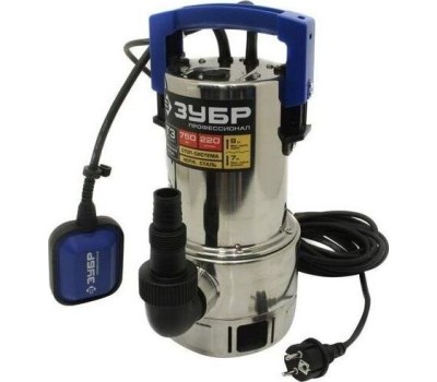 Дренажный насос ЗУБР НПГ-Т3-750-С Профессионал , дренажный насос для грязной воды, корпус - нерж. сталь