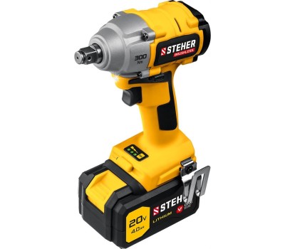 Винтоверт STEHER CWB-300-1 20В бесщёточный гайковерт, 1 АКБ (4Ач), в кейсе