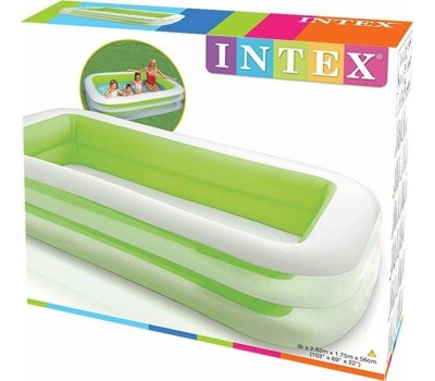 INTEX Бассейн надувной 262х175х56см.Прямоугольный.Семейный бассейн (в коробке) Новинка. Арт. 56483NP