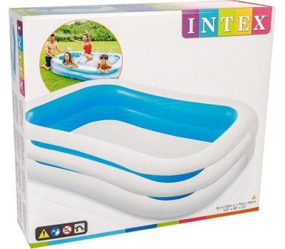INTEX Бассейн надувной 262х175х56см.Прямоугольный.Семейный бассейн (в коробке) Новинка. Арт. 56483NP
