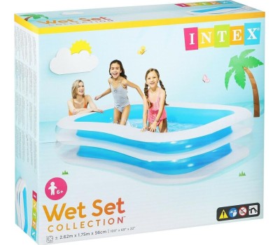 INTEX Бассейн надувной 262х175х56см.Прямоугольный.Семейный бассейн (в коробке) Новинка. Арт. 56483NP