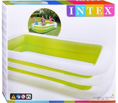 INTEX Бассейн надувной 262х175х56см.Прямоугольный.Семейный бассейн (в коробке) Новинка. Арт. 56483NP
