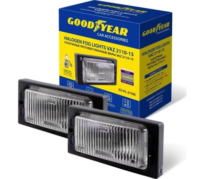 Противотуманные фары GOODYEAR GY019002 фары противотуманные галогенные с лампами (GY-FL-2110C / Н3 12V: 2шт.) для а/м VAZ 2110-15