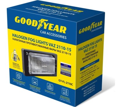 Противотуманные фары GOODYEAR GY019002 фары противотуманные галогенные с лампами (GY-FL-2110C / Н3 12V: 2шт.) для а/м VAZ 2110-15