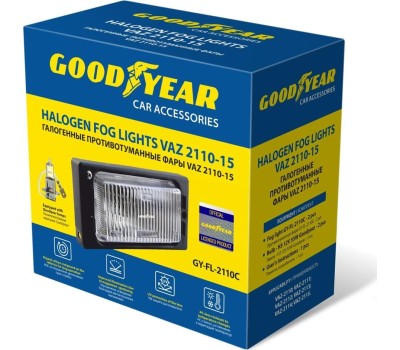 Противотуманные фары GOODYEAR GY019002 фары противотуманные галогенные с лампами (GY-FL-2110C / Н3 12V: 2шт.) для а/м VAZ 2110-15