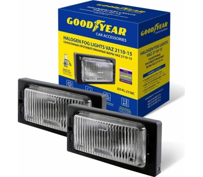 Противотуманные фары GOODYEAR GY019002 фары противотуманные галогенные с лампами (GY-FL-2110C / Н3 12V: 2шт.) для а/м VAZ 2110-15