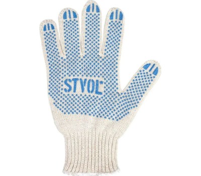 Перчатки рабочие STVOL SWG02 Перчатки рабочие ХБ с ПВХ покрытием, белые, 64 гр., 230 пл., 7,5 класс 5 пар