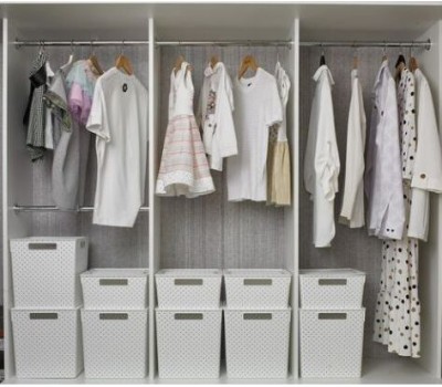 Корзина для хранения VIOLET Береста 23л с крышкой белая 6823106