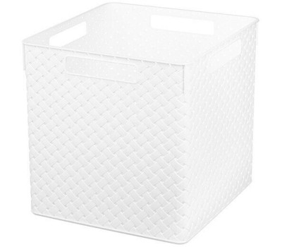 Корзина для хранения VIOLET Береста 23л с крышкой белая 6823106