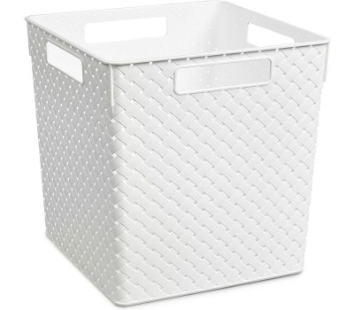 Корзина для хранения VIOLET Береста 23л с крышкой белая 6823106