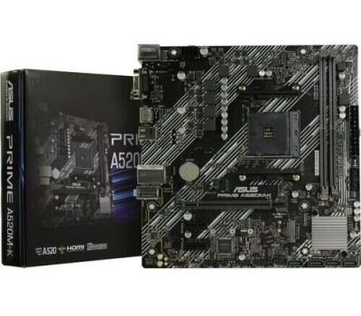 Материнская плата Asus PRIME A520M-K RTL {Soc-AM4 AMD A520 2xDDR4 mATX AC`97 8ch(7.1) GbLAN RAID+VGA+DVI+HDMI}