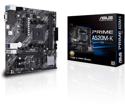 Материнская плата Asus PRIME A520M-K RTL {Soc-AM4 AMD A520 2xDDR4 mATX AC`97 8ch(7.1) GbLAN RAID+VGA+DVI+HDMI}