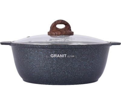 Жаровня КУКМОР жгг41а а/пр литая 4,0л стекл/кр Granit ultra blue