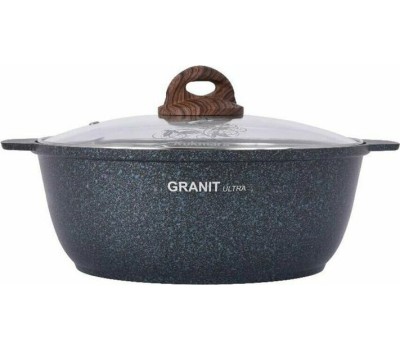 Жаровня КУКМОР жгг41а а/пр литая 4,0л стекл/кр Granit ultra blue