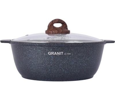 Жаровня КУКМОР жгг41а а/пр литая 4,0л стекл/кр Granit ultra blue