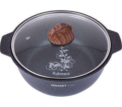 Жаровня КУКМОР жгг41а а/пр литая 4,0л стекл/кр Granit ultra blue