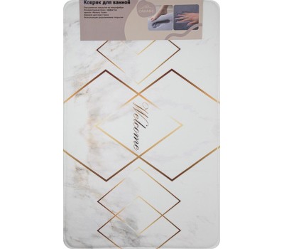 Коврик для ванной САНАКС 00442 Коврик в ванную ПАМЯТЬ - эффект восстановления, одинарный, дизайнерский - ромбы 50 х 80 см