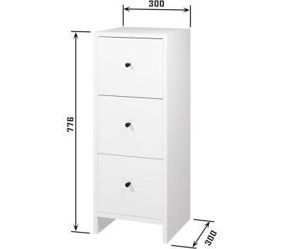 Комод МЕБЕЛЬ-КОМПЛЕКС КВАДРО Комод 3Я-300 Белый/МК (1 кор.)