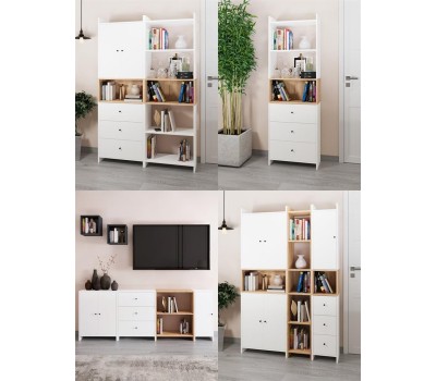 Комод МЕБЕЛЬ-КОМПЛЕКС КВАДРО Комод 3Я-300 Белый/МК (1 кор.)