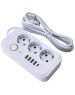Фильтр сетевой TENDENZA TZ-SP002 с заземлением на 3 розетки, 4 USB, 1 Type-C
