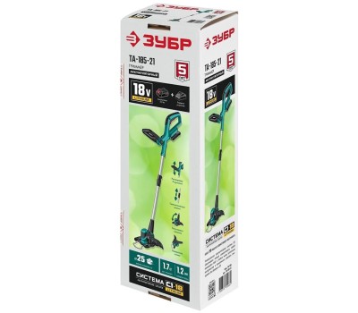 ЗУБР Триммер электрический ТА-185-21 аккум. разбор.штан. реж.эл.:леска