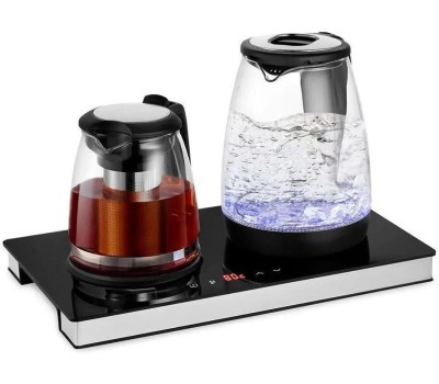 Чайный набор KITFORT КТ-6181 2л. 1500Вт черный/нержавеющая сталь корпус: стекло/пластик