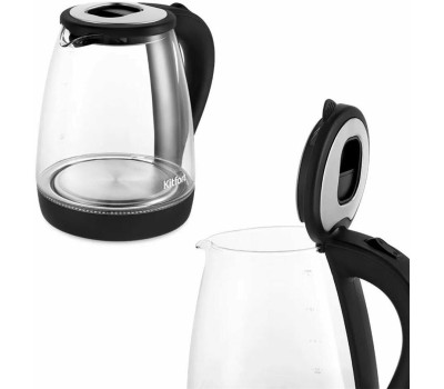 Чайный набор KITFORT КТ-6181 2л. 1500Вт черный/нержавеющая сталь корпус: стекло/пластик