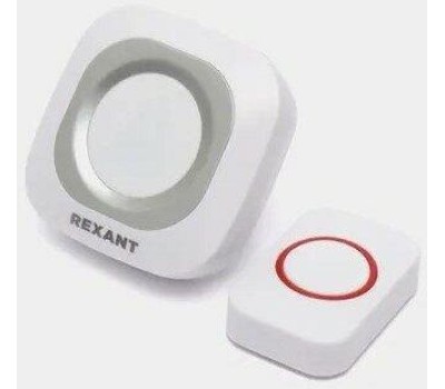 Звонок REXANT (73-0090) беспроводной, 36 мелодий 150м IP44 (белый/серый)