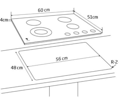 Варочная панель газовая LEONORD LEG-60408GB