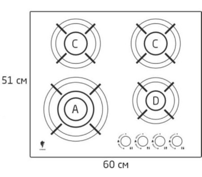 Варочная панель газовая LEONORD LEG-60408GB