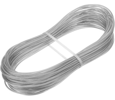 Трос СИБРТЕХ Трос металлополимерный прозрачный ПР-2.5, толщина 2.5 мм, моток 20 метров 47627